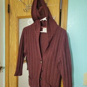 Aeropostale Maroon Knit Cardigan